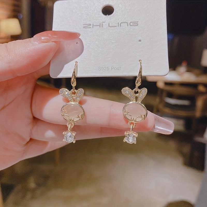 Opal Little Rabbit Pendant Earrings
