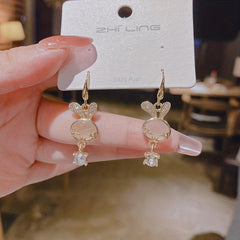 Opal Little Rabbit Pendant Earrings
