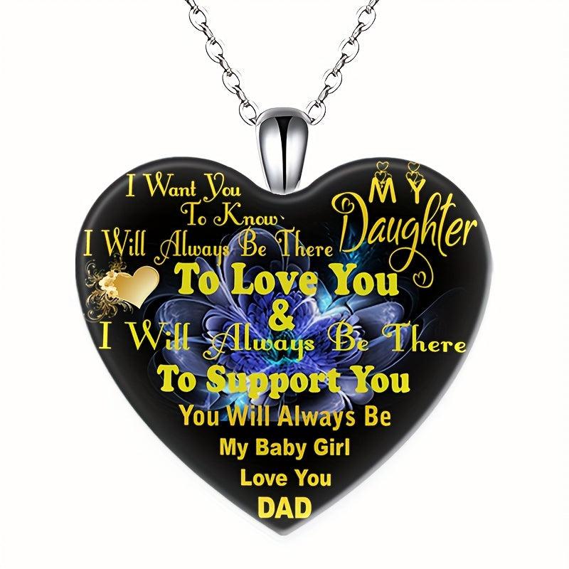 English Crystal Heart Pendant Jewelry Set - 4pcs