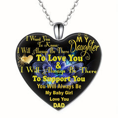 English Crystal Heart Pendant Jewelry Set - 4pcs