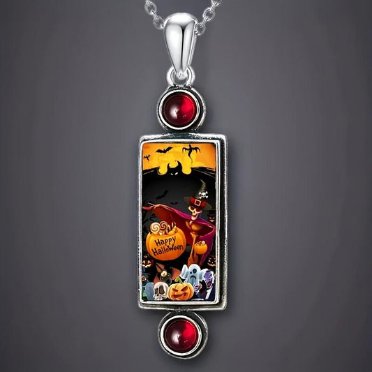 Cartoon Pumpkin Skull Horror Pendant Necklace Girls Halloween Jewelry Holiday