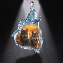 Wolf Head Pendant Necklace Holiday Party Gift For Daughters