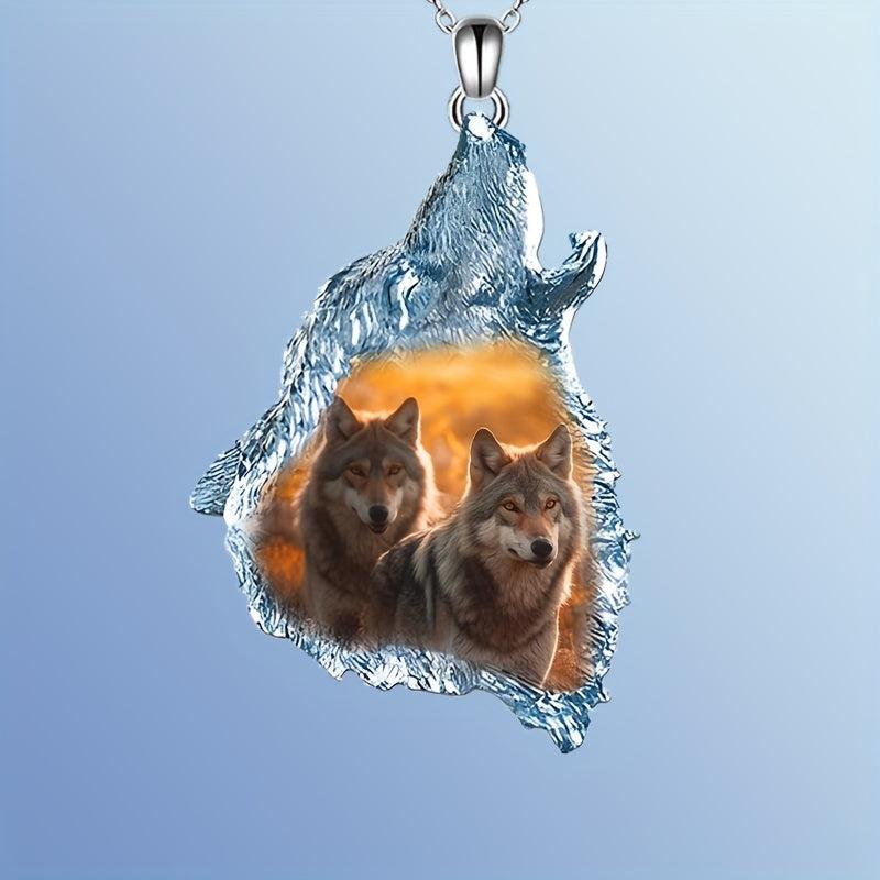Wolf Head Pendant Necklace Holiday Party Gift For Daughters