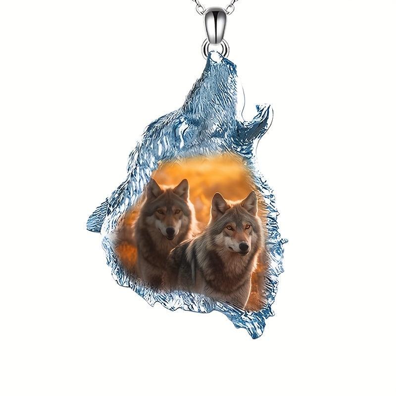 Wolf Head Pendant Necklace Holiday Party Gift For Daughters