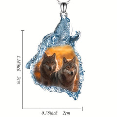 Wolf Head Pendant Necklace Holiday Party Gift For Daughters