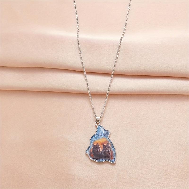 Wolf Head Pendant Necklace Holiday Party Gift For Daughters