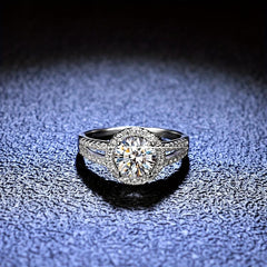 Moissanite Ring Set S925 Silvery Round for Women