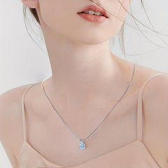 Classic 6-Prong Moissanite Necklace, Sterling Silver, Golden Plated Pendant