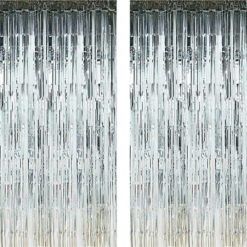 2pcs Metallic Fold Fringe Curtain Party Decoration