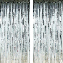 2pcs Metallic Fold Fringe Curtain Party Decoration