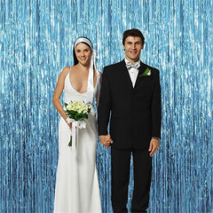 2pcs Metallic Fold Fringe Curtain Party Decoration