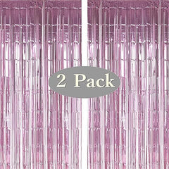 2pcs Metallic Fold Fringe Curtain Party Decoration