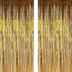 2pcs Metallic Fold Fringe Curtain Party Decoration