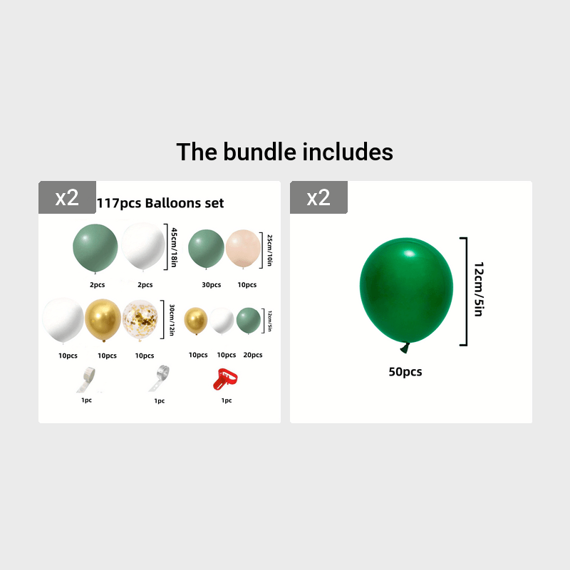 117pcs Retro Green Balloon Set for Vintage Birthday Party
