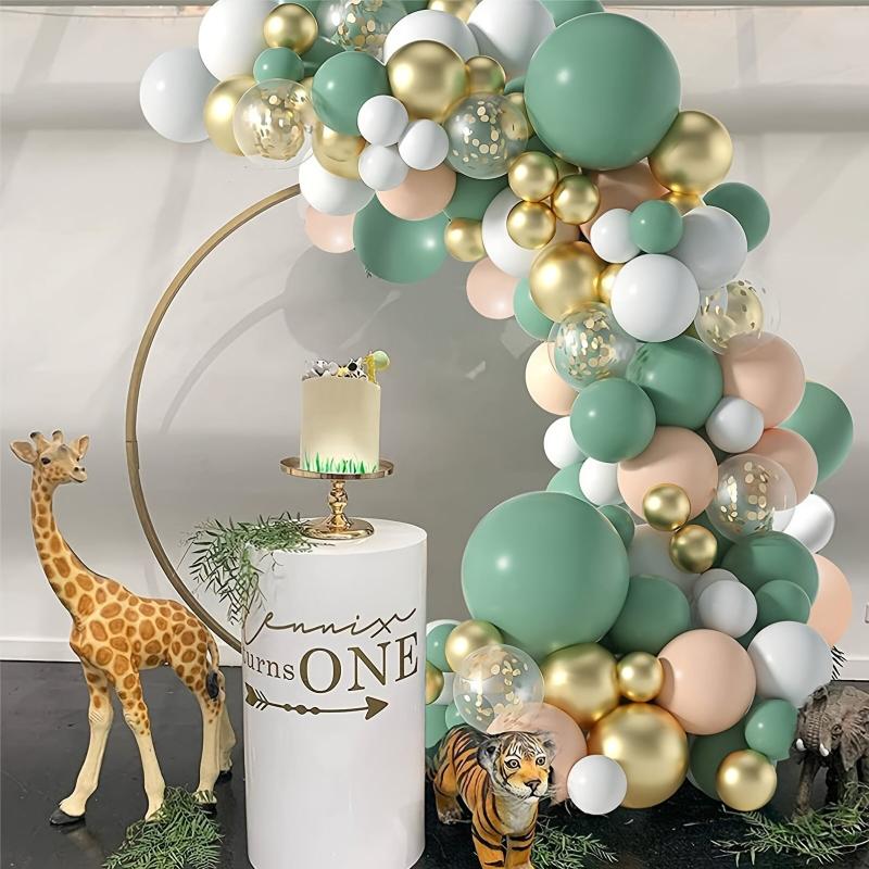 117pcs Retro Green Balloon Set for Vintage Birthday Party