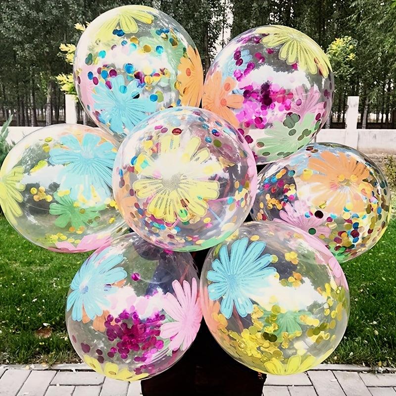 10pcs Flower Confetti Balloons Birthday Party Decorations