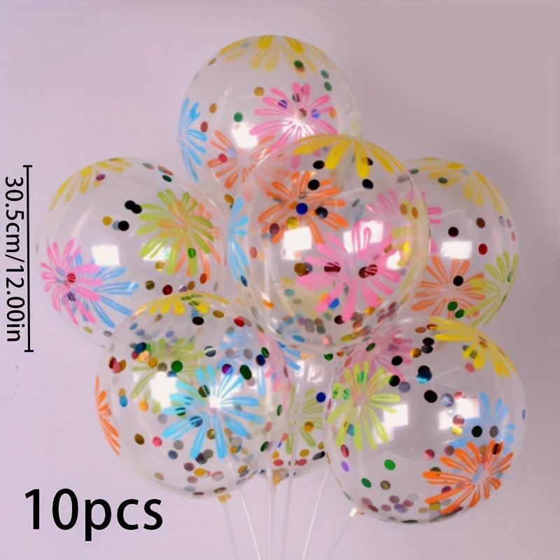 10pcs Flower Confetti Balloons Birthday Party Decorations