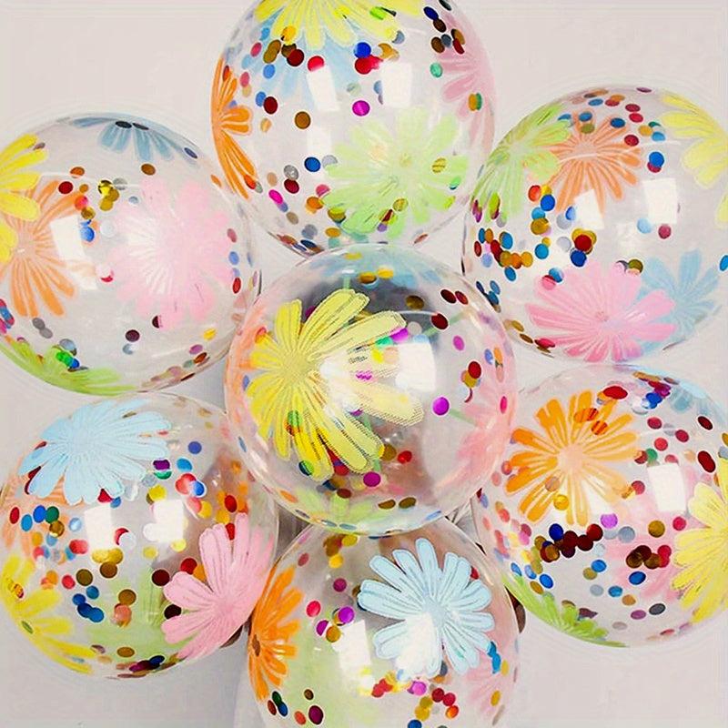 10pcs Flower Confetti Balloons Birthday Party Decorations