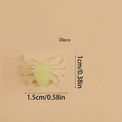 20pcs Glow in the Dark Halloween Spiders Festive Plastic Toys