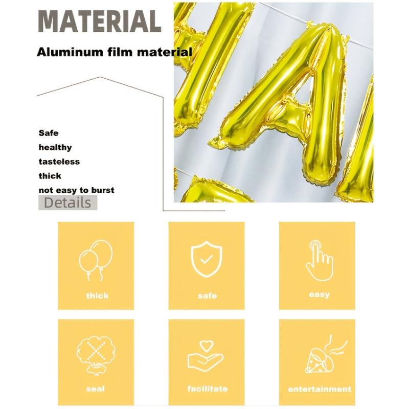 3D 40 Happy Birthday Banner Mylar Foil Letters Inflatable Party Decor