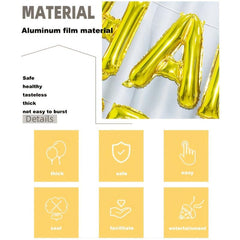 3D 40 Happy Birthday Banner Mylar Foil Letters Inflatable Party Decor