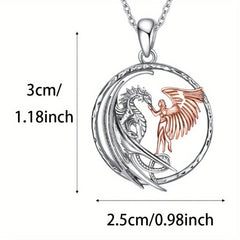 Retro Angel Dragon Pendant Necklace Women Jewelry