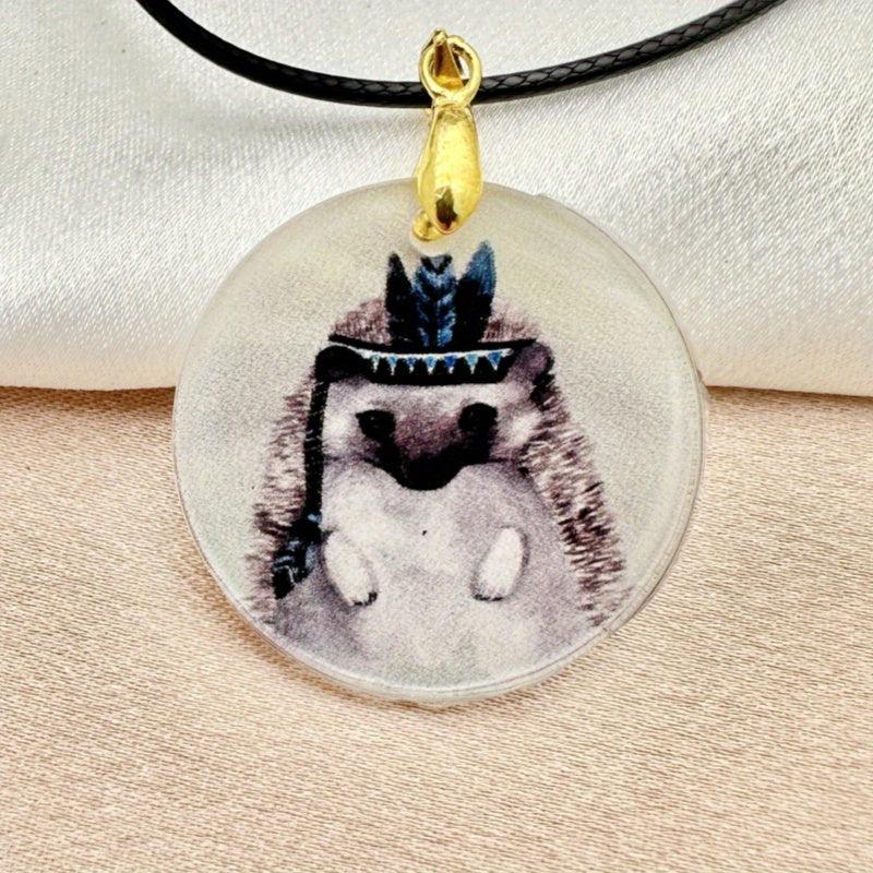 Watercolor Animal Pendant Necklace Adjustable Creative Necklace Gift