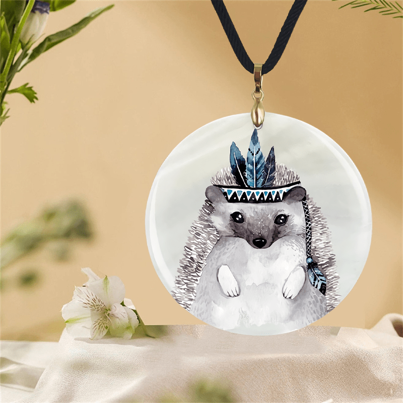 Watercolor Animal Pendant Necklace Adjustable Creative Necklace Gift