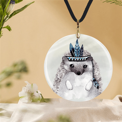Watercolor Animal Pendant Necklace Adjustable Creative Necklace Gift