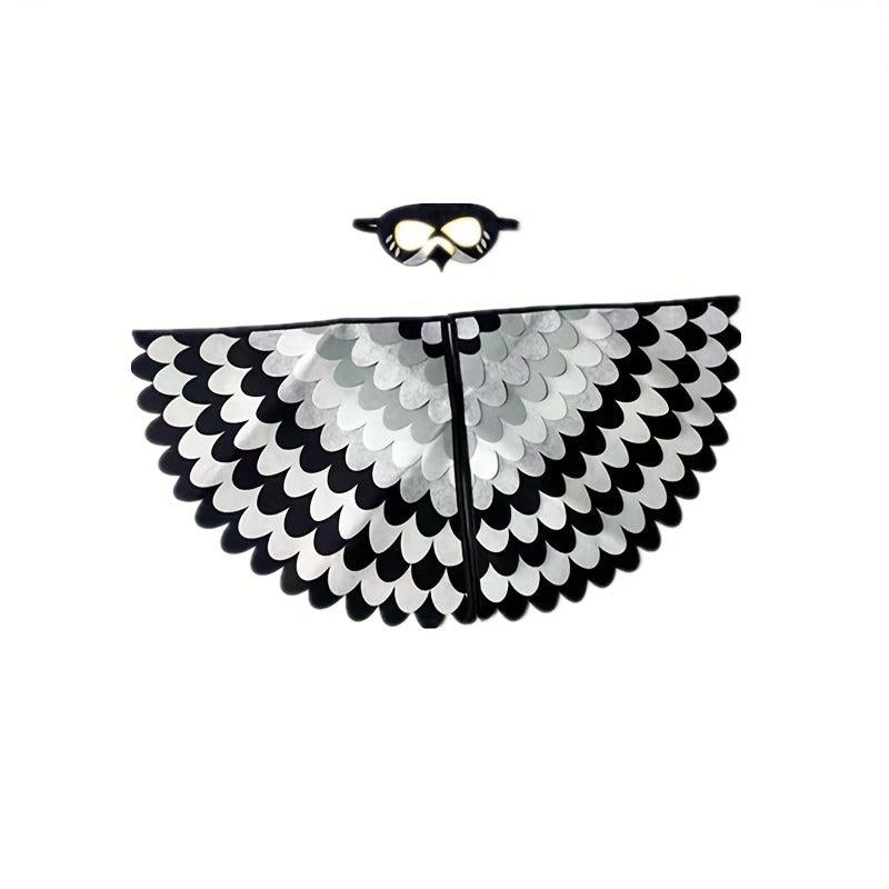 Kids Owl Cartoon Animal Costume Cosplay Bird Wings Cape