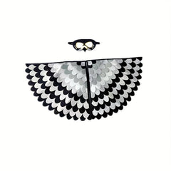 Kids Owl Cartoon Animal Costume Cosplay Bird Wings Cape