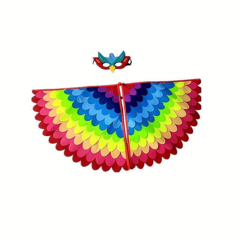 Kids Owl Cartoon Animal Costume Cosplay Bird Wings Cape