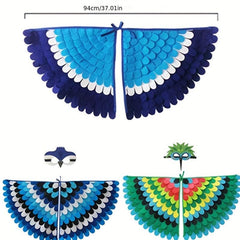 Kids Owl Cartoon Animal Costume Cosplay Bird Wings Cape