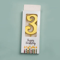 Golden Number Candle Birthday Wishes Anniversary Cake Decoration Candle