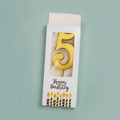 Golden Number Candle Birthday Wishes Anniversary Cake Decoration Candle