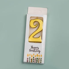 Golden Number Candle Birthday Wishes Anniversary Cake Decoration Candle