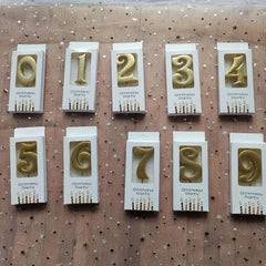 Golden Number Candle Birthday Wishes Anniversary Cake Decoration Candle