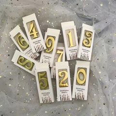 Golden Number Candle Birthday Wishes Anniversary Cake Decoration Candle