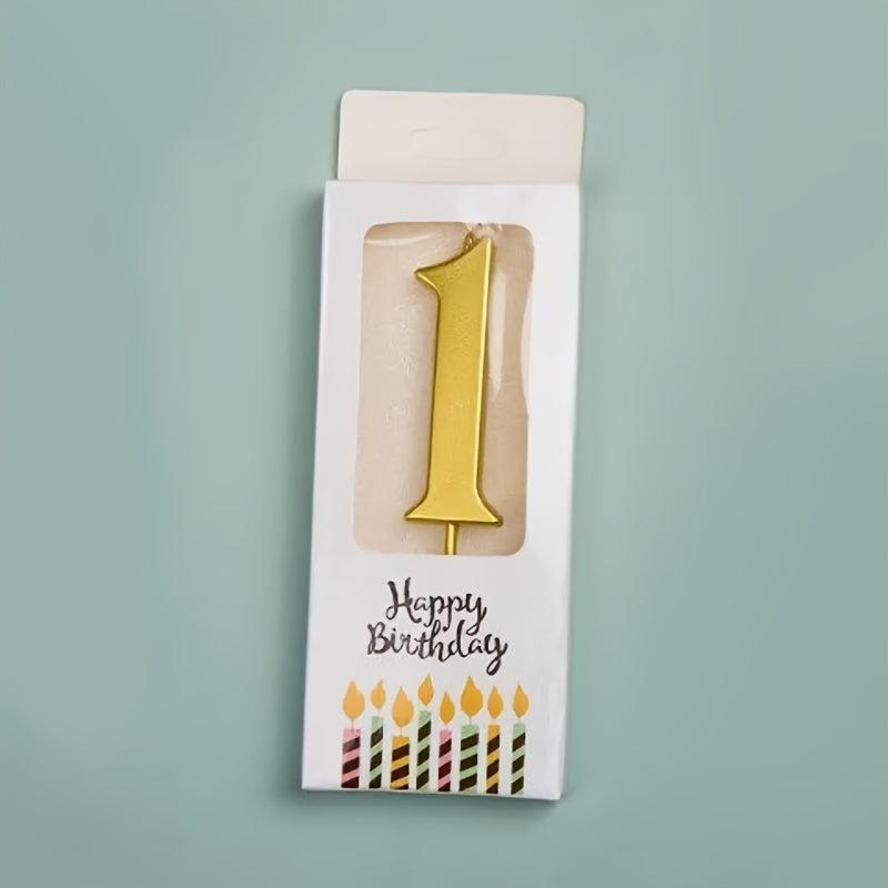 Golden Number Candle Birthday Wishes Anniversary Cake Decoration Candle