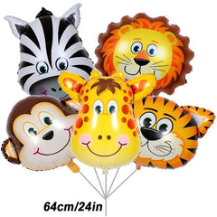 3pcs 24 Animal Head Balloons for Forest Animal Parties & Kids