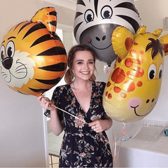 3pcs 24 Animal Head Balloons for Forest Animal Parties & Kids