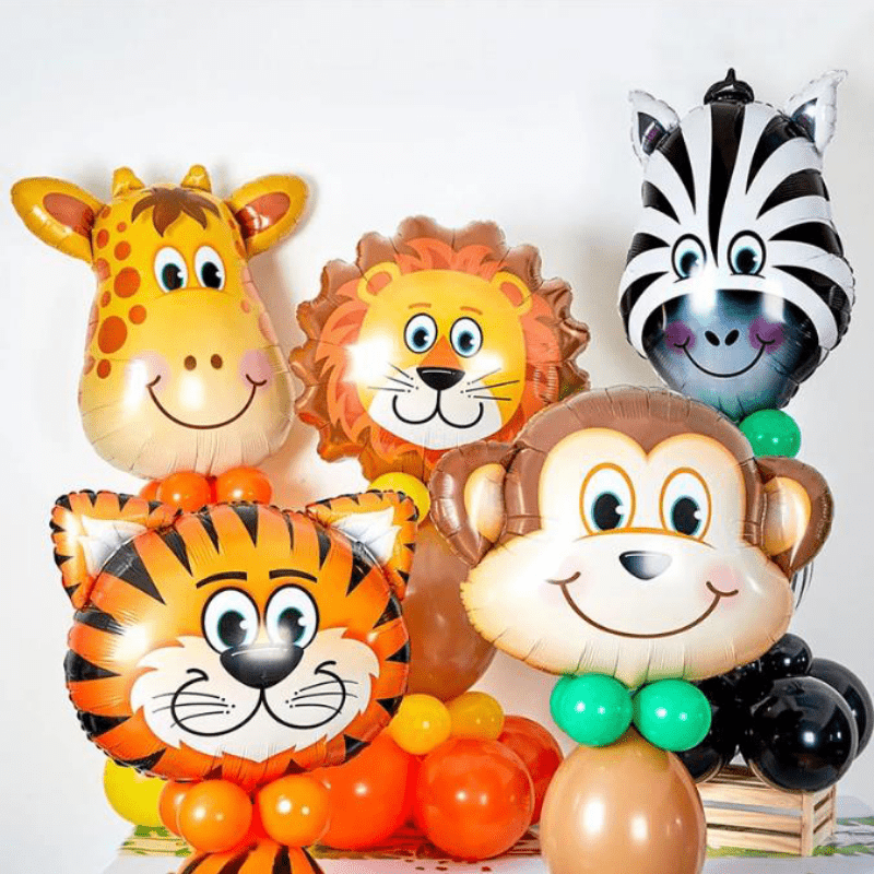 3pcs 24 Animal Head Balloons for Forest Animal Parties & Kids