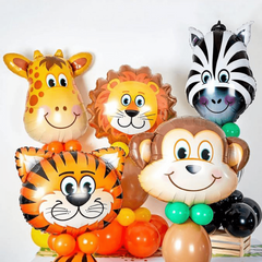 3pcs 24 Animal Head Balloons for Forest Animal Parties & Kids