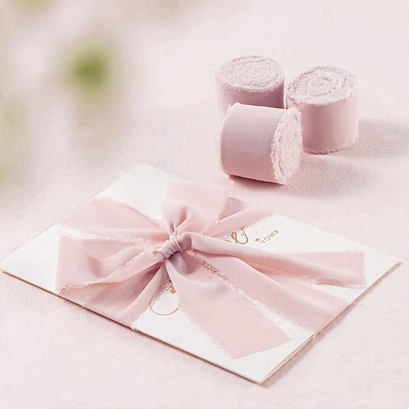 Pink Chiffon Ribbon for Gift Decoration Party