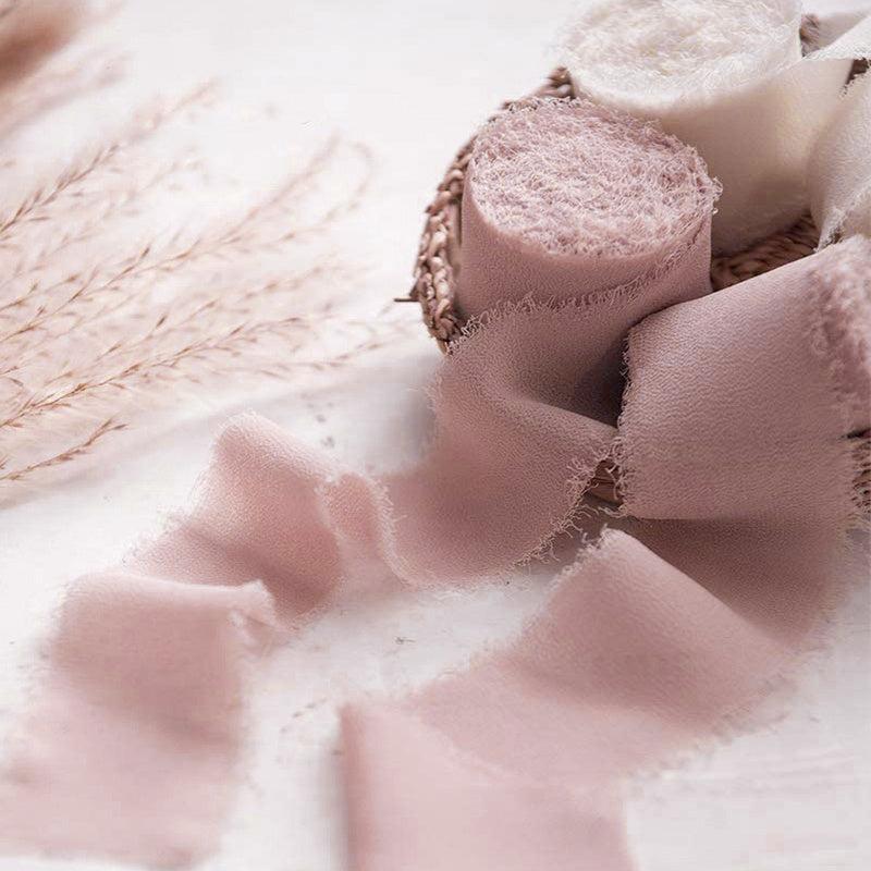 Pink Chiffon Ribbon for Gift Decoration Party