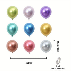 50pcs Metallic Balloon Party Decoration Set