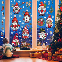 Christmas Window Clings Glass Stickers Santa Claus Wall Decals