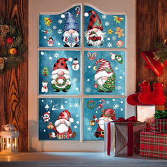Christmas Window Clings Glass Stickers Santa Claus Wall Decals