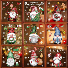 Christmas Window Clings Glass Stickers Santa Claus Wall Decals