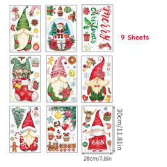 Christmas Window Clings Glass Stickers Santa Claus Wall Decals
